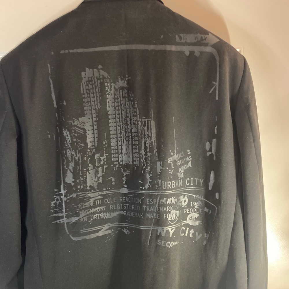 KENNETH COLE Reaction Graphic MENS Sports Jacket BLACK SIZE 44R